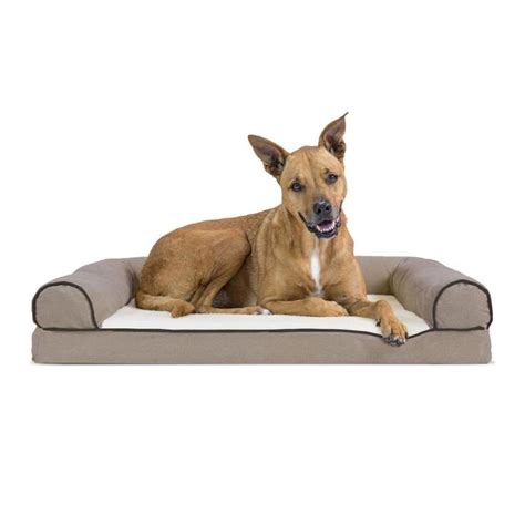 Furhaven Cream Polyester Rectangular Dog Bed Large In Off White