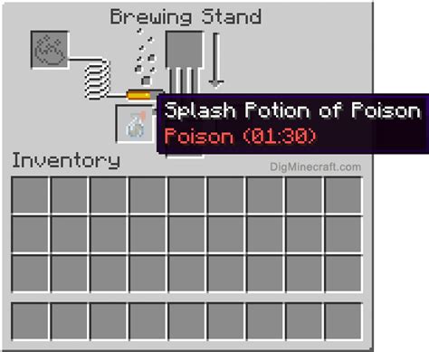 How To Make A Splash Potion Of Poison 130 In Minecraft