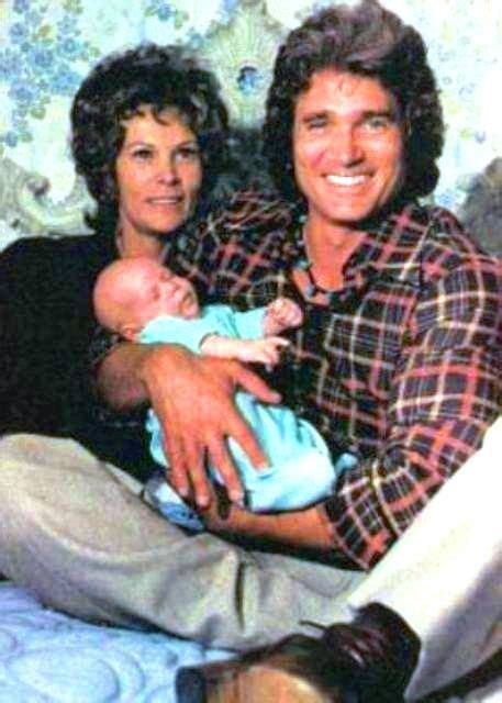 Michael Landon Holding His New Born Son Christopher Beau Next To His Wife Lynn Noe Landon