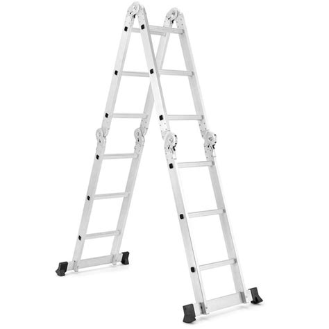 Gymax 125ft Multi Purpose Folding En131 Aluminum Scaffold Ladder Step