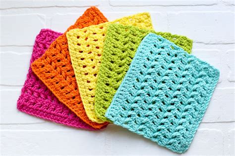 Crochet Dishcloth Herringbone Pattern Dishcloth Crochet Pattern
