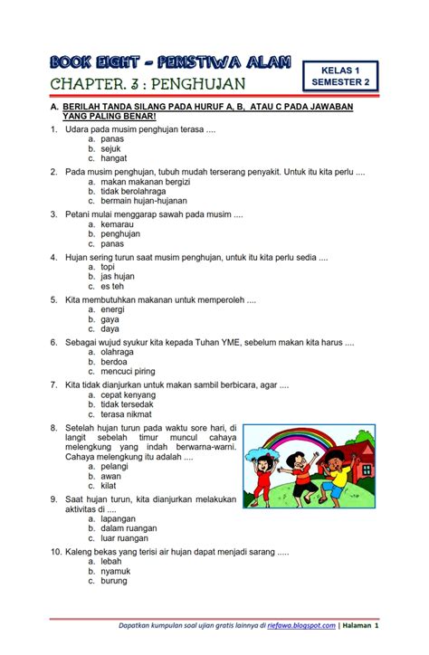 Download Soal Tematik Kelas 1 Semester 1 Tema 4 Subtema 3 Keluargaku