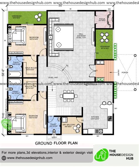 50 X 58 Ft 2 Bhk House Design In 2900 Sq Ft The House Design Hub