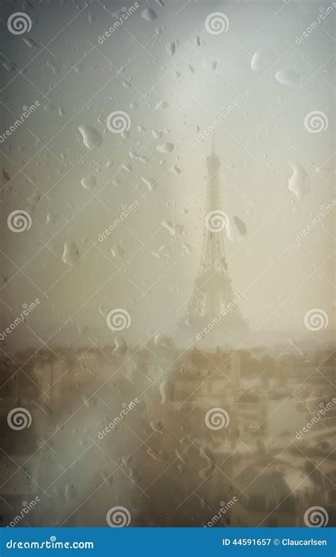 Eiffel Tower On A Rainy Day Stock Photo Image 44591657