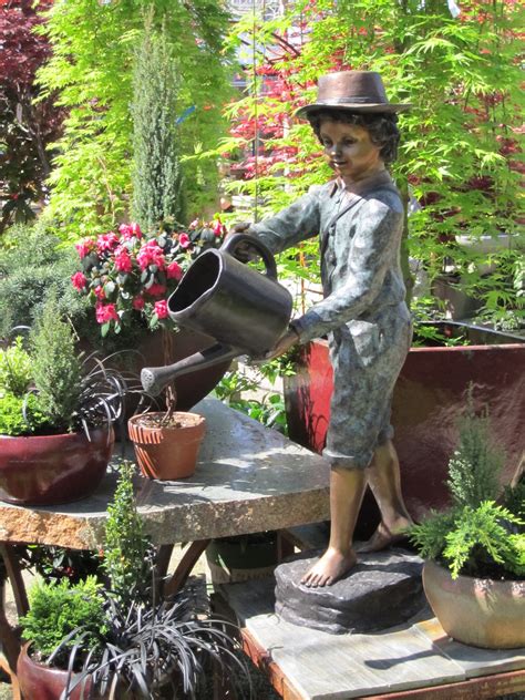 Free Images Girl Flower Botany Art Can Bronze Botanical Garden