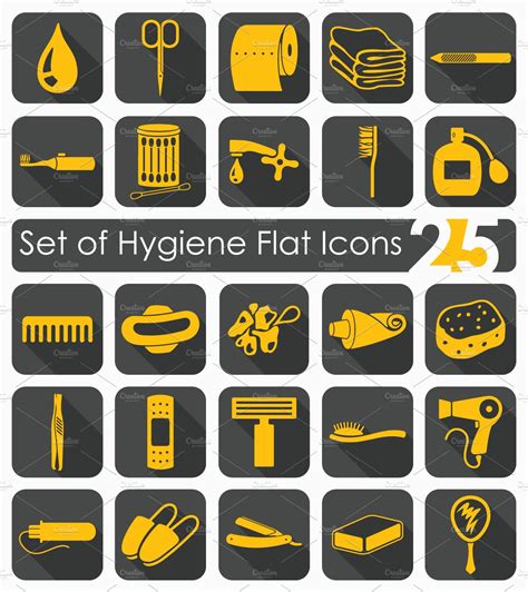 Set Of Hygiene Icons Custom Designed Icons ~ Creative Market