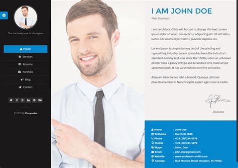20 Best Personal Vcard And Resume Html Templates Laptrinhx