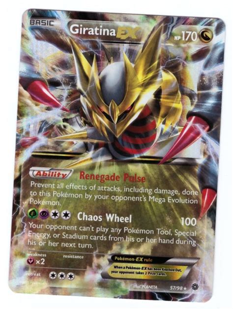Fun fact, by mistake, the factory printed too many first edition booster boxes, so they had to cover the first edition. POKEMON ANCIENT ORIGINS GIRATINA EX 57/98 NEAR MINT CARD ...