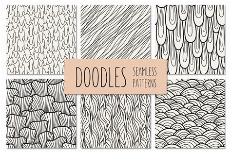 Hand Drawn Doodles Seamless Patterns Graphic Patterns ~ Creative Market