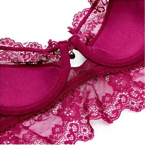 2018 summer female lingerie sexy lace bras red gather push up women underwear bra set girl