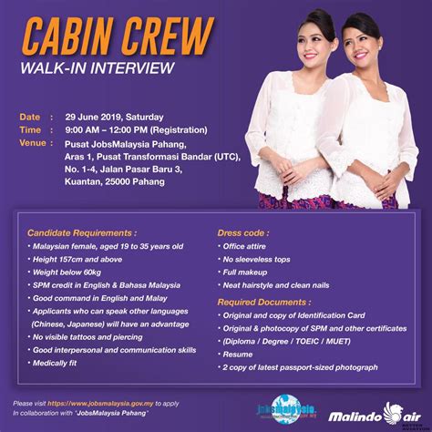 Malindo cabin crew interview 2018. Malindo Air Cabin Crew Walk-in Interview Kuantan (June ...