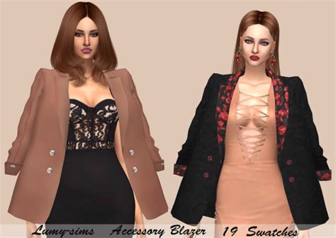 The Best Accessory Blazer By Lumy Sims The Sims Sims Mods Tuch