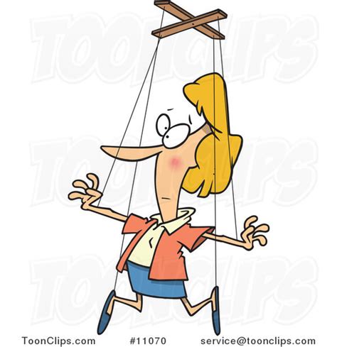 Cartoon Lady on Puppet Strings #11070 by Ron Leishman