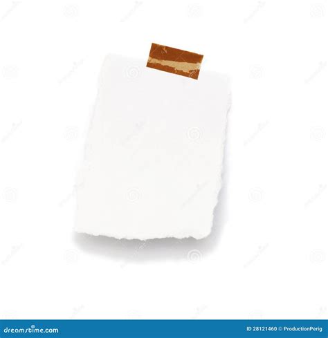 Little Piece Of Paper Held By An Adhesive Stock Photo Image Of Sheet