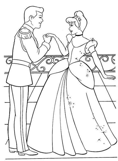 Lady & the tramp coloring pages. Cinderella And Prince With Wedding Cake Coloring Page ...