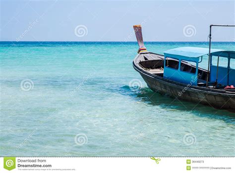 Blue Boat On The Beach Stock Image Image Of Island Serene 36449273