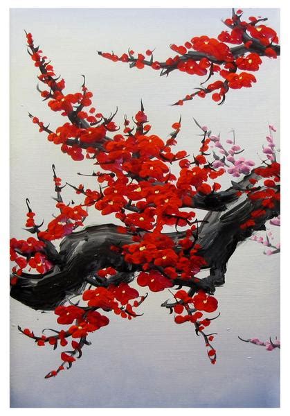 Cherry Blossom Wall Art Japan Cherry Blossom Art Red