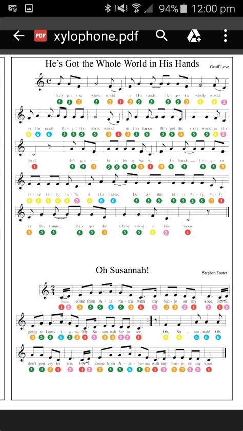 Free Printable Xylophone Sheet Music