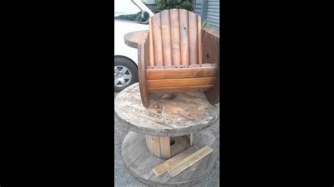 Wire spool and tractor seats to cool picnic table. Cable Spool Chair - YouTube