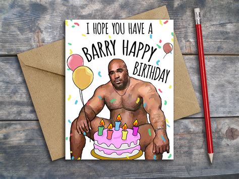 Barry Wood Birthday Card Funny Birthday Card Printable Rude Etsy Uk