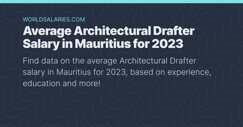 Average Architectural Drafter Salary In Mauritius For 2023