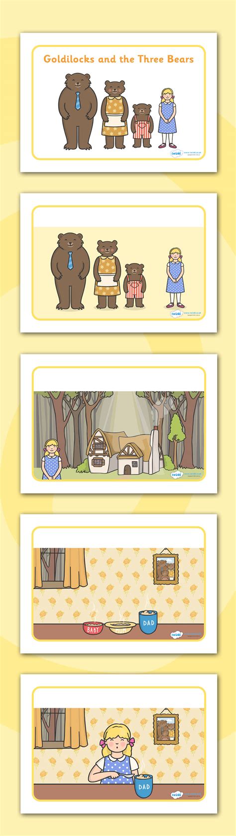 Twinkl Resources Goldilocks And The Three Bears Story Sequencing