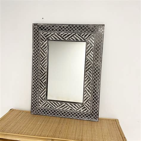 Ali Carved Timber Mirror 60cm X 80cm Paradise Living Co