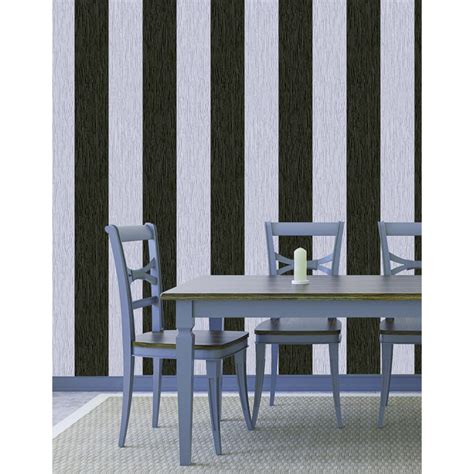 Debona Crystal Stripe Wallpaper Blacksilver Decorating Diy