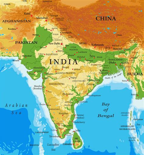 Physical Relief Map Of India Images And Photos Finder