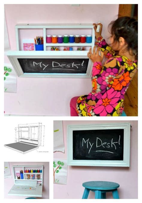 Make Use Of Your Wall Space With This Little Art Desk Chalkboard