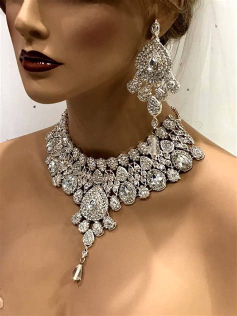 Indian Bridal Jewelry Set Bridal Necklace Choker Earring Set Etsy Indian Bridal Jewelry Sets