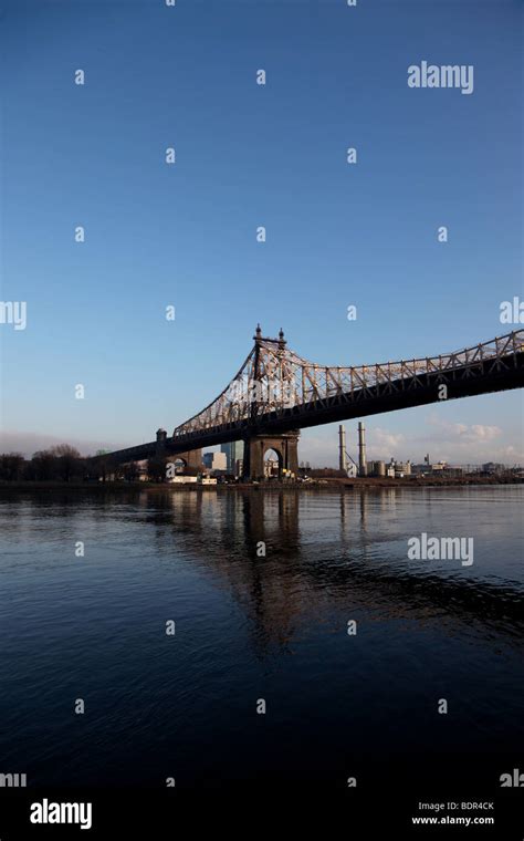 Queensboro 59th Street Bridge From Roosevelt Island Looking Over The