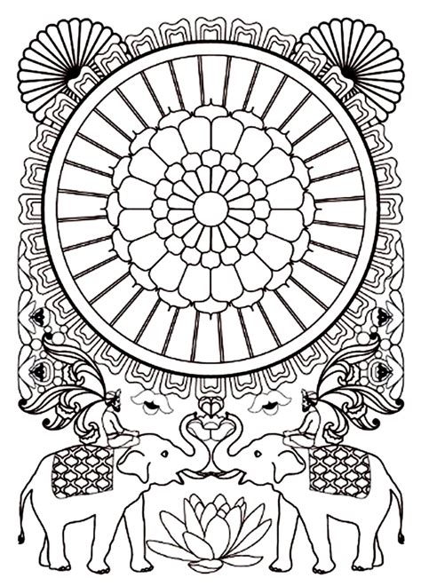 india elephants india adult coloring pages
