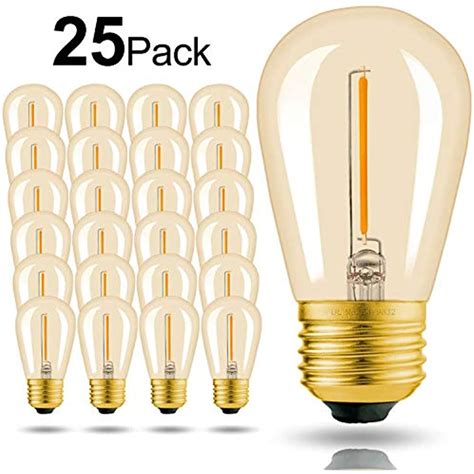 25 Pack 2200k Led S14 Watt Dimmable Bulb E26 String Light