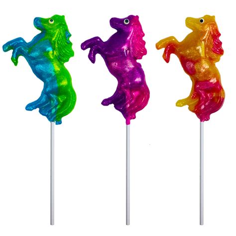 Glitter Swirl Jumping Horse Lollipops Assorted By Melville Candy Company