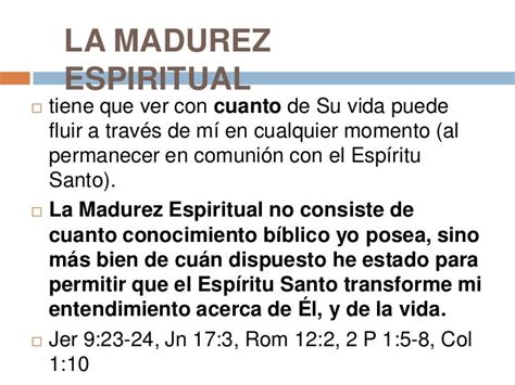 El Crecer En Madurez Espiritual