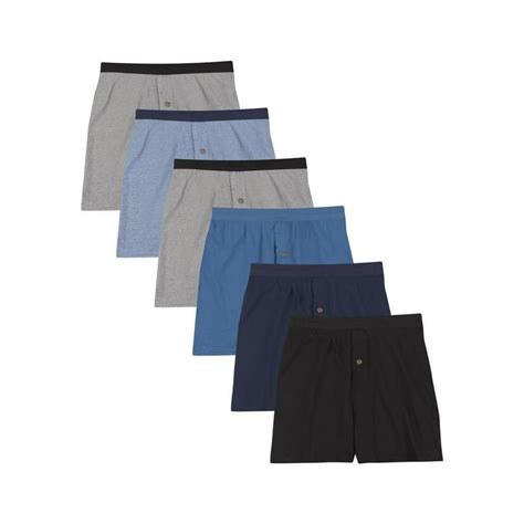 Hanes Hanes Mens Value Pack Knit Boxers 6 Pack