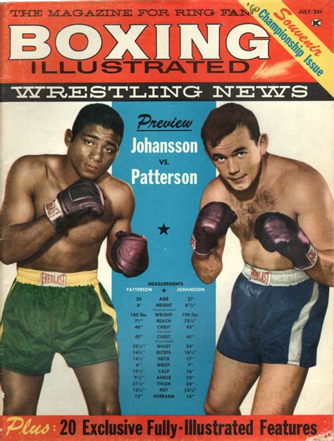 Boxing Illustrated July 1960 Johansson Vs Patternson Boxing Posters