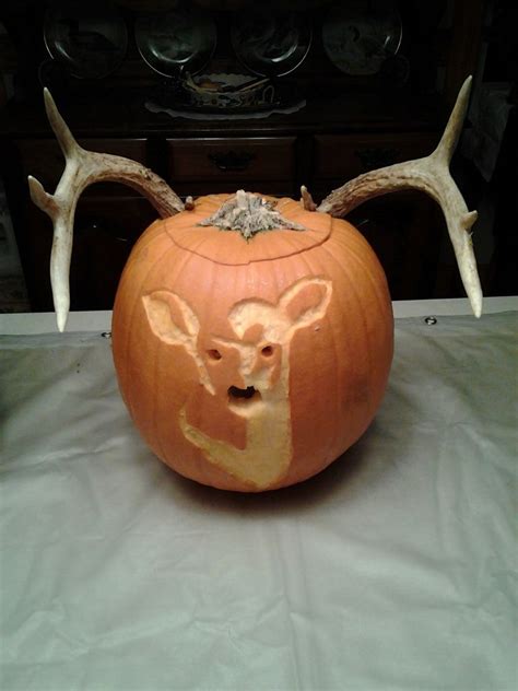 My First Attempt At A Deer Pumpkin Turned Out Pretty Good If I Do Say