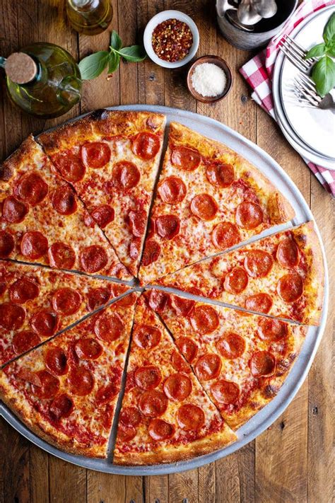 Large Pepperoni Pizza Stock Image Image Of Round Homemade 174696457