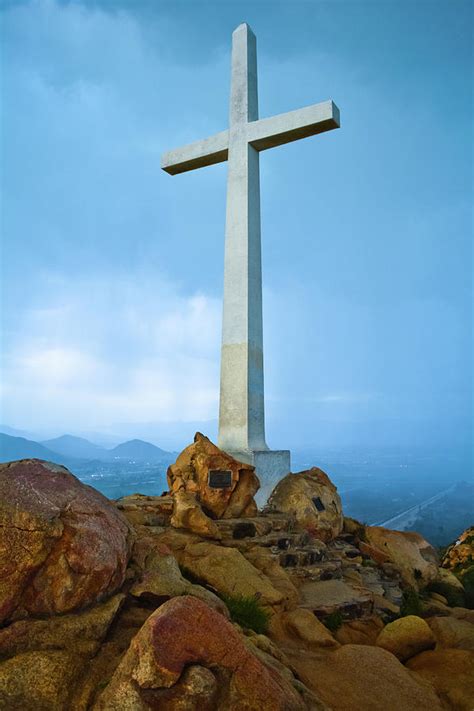 Mount Rubidoux Cross Portrait Photograph By Kyle Hanson Pixels