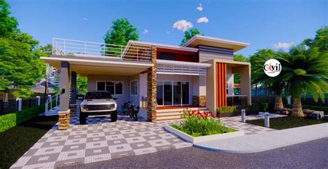 169sqm Bungalow House Design Plans 130m X 130m With Swimming Pool