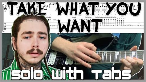 Take What You Want Post Malone Guitar Solo Cover And Tutorial With Tab