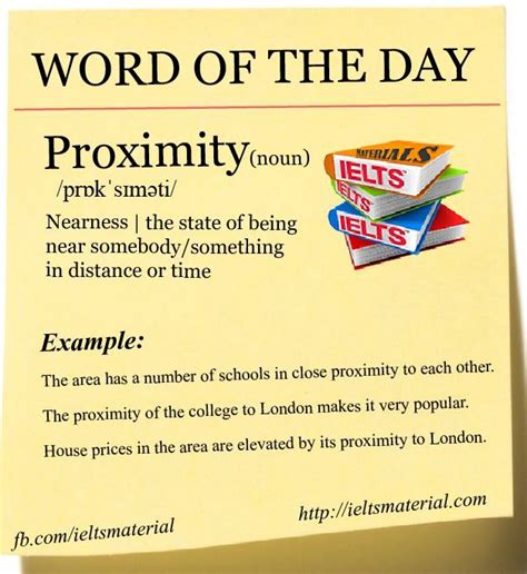 Proximity Word Of The Day For Speaking And Writing Task 2 Word Of