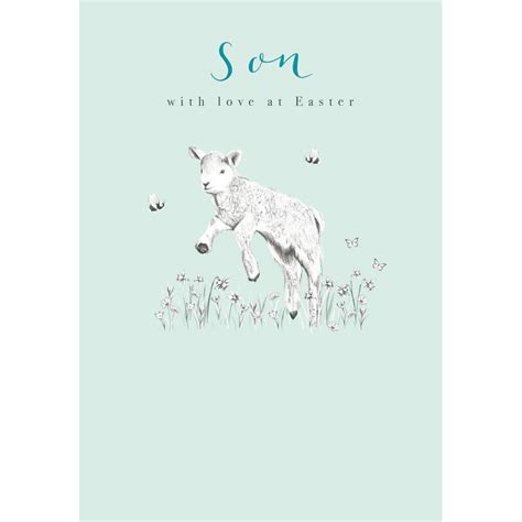 Son With Love Spring Lamb Easter Greeting Card Cards