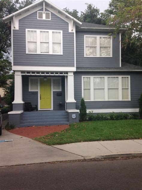 20 Grey House Yellow Front Door