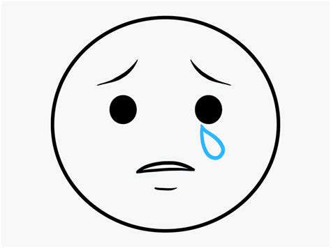 How To Draw Crying Emoji Sad Face Emoji Drawing Hd Png Download
