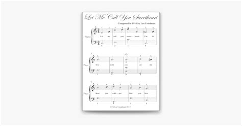 ‎let Me Call You Sweetheart Easiest Piano Sheet Music On Apple Books