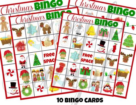 Instant Download Christmas Bingo Holiday 3 In 1 Games