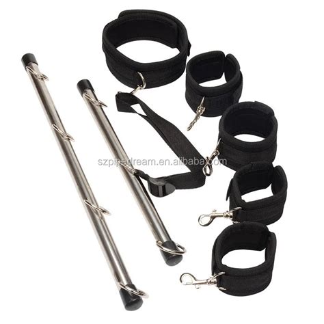 Hand Leg Cuffs Ankle Wrist Restraints Stainless Steel Pipe Bondage Harness Neck Collar Slave